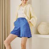 R: MAIN casual linen shorts (Size: S; Color: Marsala)