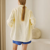 R: YVOIRE relaxed linen shirt (Size: S; Color: Light Butter)