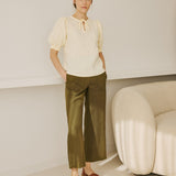 SARAH fit and flare linen pants