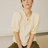 GUARDA puff sleeve linen top