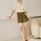 GUARDA puff sleeve linen top