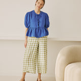 MELINA bow tie linen blouse