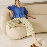 MELINA bow tie linen blouse