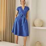 CANNES-2 wrap linen dress