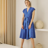 CANNES-2 wrap linen dress