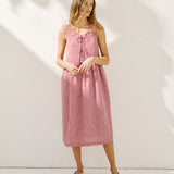 EDAM bow tie sleeveless linen dress