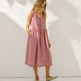 EDAM bow tie sleeveless linen dress