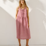 EDAM bow tie sleeveless linen dress