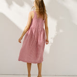 EDAM bow tie sleeveless linen dress