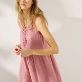 EDAM bow tie sleeveless linen dress