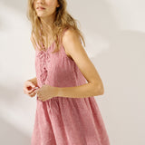 EDAM bow tie sleeveless linen dress (Light Weight Linen)