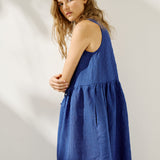 EDAM bow tie sleeveless linen dress