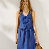 EDAM bow tie sleeveless linen dress