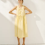 EDAM bow tie sleeveless linen dress