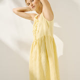 EDAM bow tie sleeveless linen dress (Light Weight Linen)