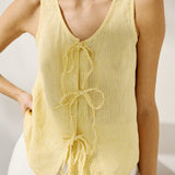 MIJAS bow tie linen blouse (Light Weight Linen)