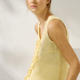 MIJAS bow tie linen blouse (Light Weight Linen)