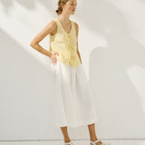 MIJAS bow tie linen blouse