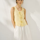 MIJAS bow tie linen blouse (Light Weight Linen)