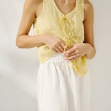 MIJAS bow tie linen blouse (Light Weight Linen)