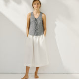 MIJAS bow tie linen blouse (Light Weight Linen)