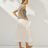 MIJAS bow tie linen blouse (Light Weight Linen)