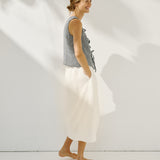 MIJAS bow tie linen blouse (Light Weight Linen)
