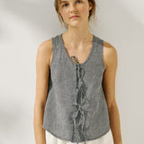 MIJAS bow tie linen blouse (Light Weight Linen)
