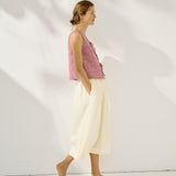 MIJAS bow tie linen blouse
