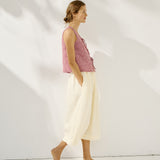 MIJAS bow tie linen blouse (Light Weight Linen)