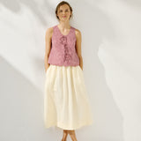 MIJAS bow tie linen blouse (Light Weight Linen)