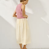 MIJAS bow tie linen blouse (Light Weight Linen)