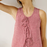 MIJAS bow tie linen blouse (Light Weight Linen)