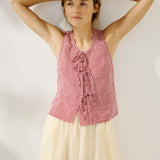 MIJAS bow tie linen blouse (Light Weight Linen)