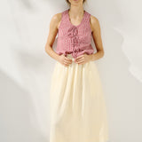 MIJAS bow tie linen blouse