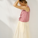 MIJAS bow tie linen blouse (Light Weight Linen)