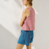 MIJAS bow tie linen blouse (Light Weight Linen)