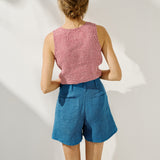 MIJAS bow tie linen blouse