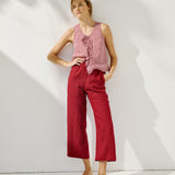 MIJAS bow tie linen blouse (Light Weight Linen)