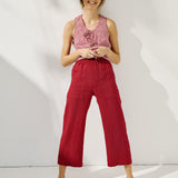 MIJAS bow tie linen blouse (Light Weight Linen)