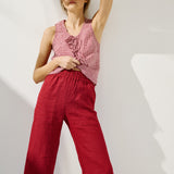 MIJAS bow tie linen blouse (Light Weight Linen)