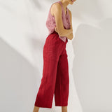 MIJAS bow tie linen blouse (Light Weight Linen)