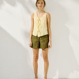 MIJAS bow tie linen blouse (Light Weight Linen)