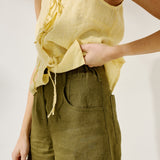 MIJAS bow tie linen blouse (Light Weight Linen)