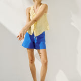 MIJAS bow tie linen blouse (Light Weight Linen)