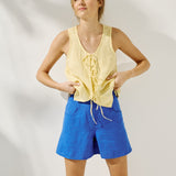 MIJAS bow tie linen blouse (Light Weight Linen)