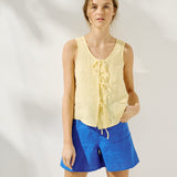MIJAS bow tie linen blouse