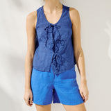 MIJAS bow tie linen blouse