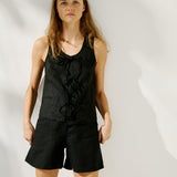 MIJAS bow tie linen blouse (Light Weight Linen)