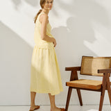 SION gathered linen skirt (Light Weight Linen)